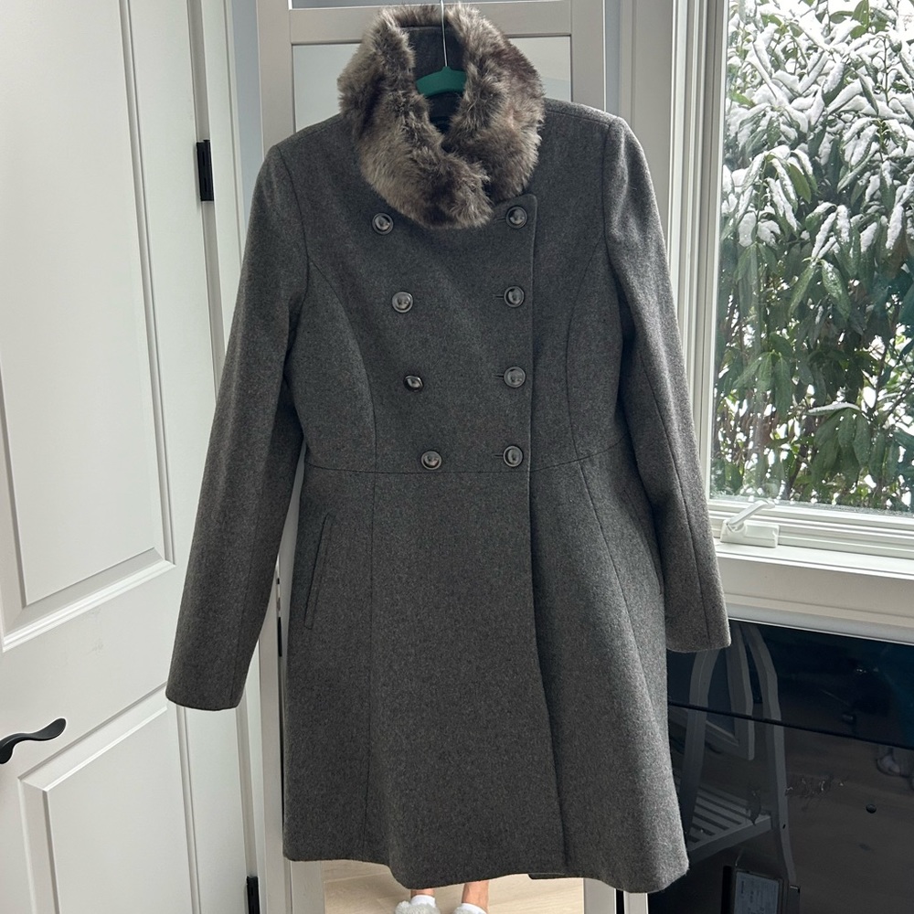 Via Spiga Wool. Lend Double Breasted Swing Coat